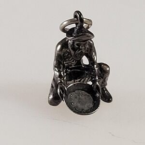 Vintage Sterling Silver Charm Prospector Panning Gold Western Cowboy Pendant